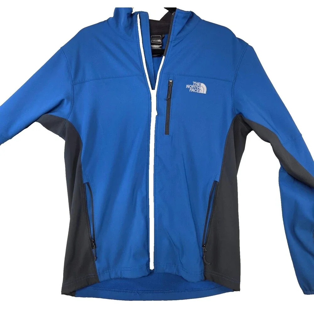 The North Face Apex Soft Shell Jacket Blue Black Men's Medium Full Zip